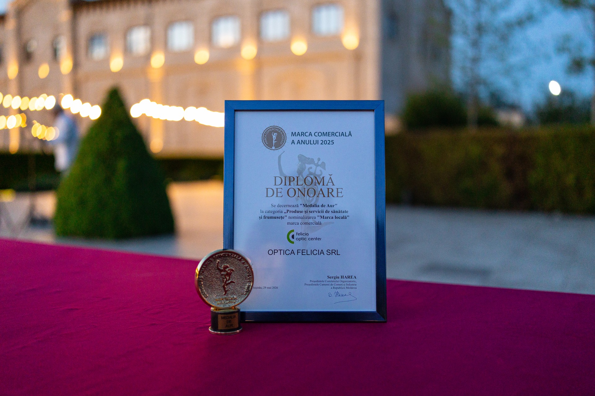 Felicia Optic Center – Medalia de Aur la Gala Businessului Moldovenesc